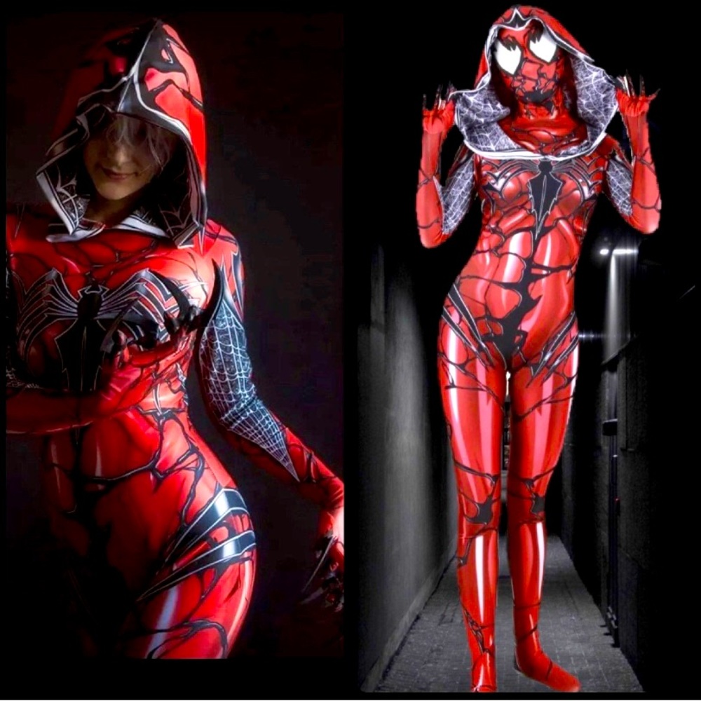 Woman Red Carnage Costume Gwen Stacy Cosplay